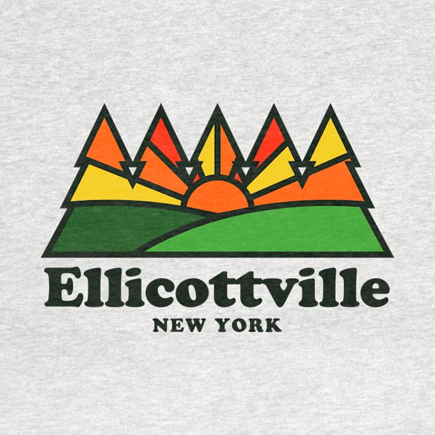 Ellicottville NY New York Retro Vintage Mountains by PodDesignShop